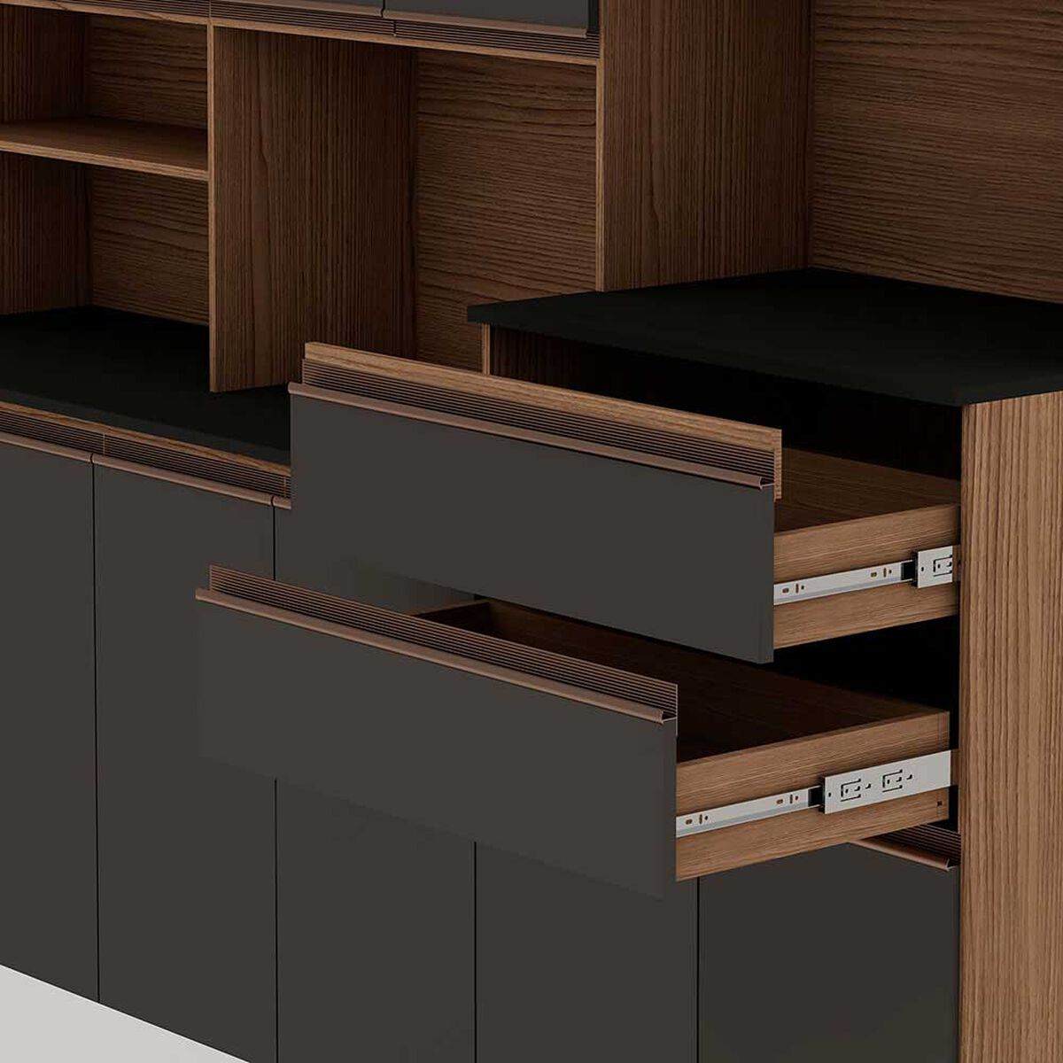 Cocina Vekkahome Malbec 12 Puertas 2 Cajones Gris