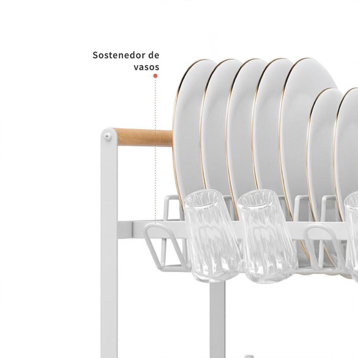 Secaplatos Escurridor Simplit Acero Inox Valencia 2 Niveles Blanco