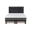 Cama Europea CIC Base Dividida 2 Plazas Balance + Respaldo Milan Negro
