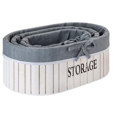 Imagen 1 del producto Set de 3 Canastos Ovalados Madera Vgo Blanco