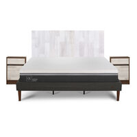 Cama Europea CIC King Ortopedic Advance + Respaldo Legno + 2 Veladores