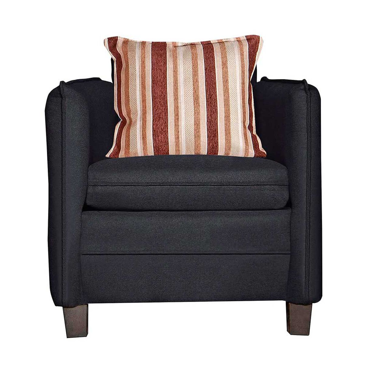 Juego de Living Ruzam Mobel Barcelona Sof&aacute; 3 Cuerpos + Dos Sillones 1 Cuerpo Lino Negro