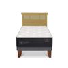 Cama Europea CIC 1,5 Plazas Premium + Respaldo Dublin Mostaza