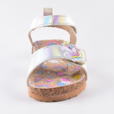 Imagen 2 del producto Sandalia Niña Chess Gris, Rosado