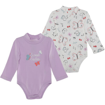 Imagen 1 del producto Pack 2 Unidades Body Beatle Manga Larga de Algodón Beba Chess Baby Lila