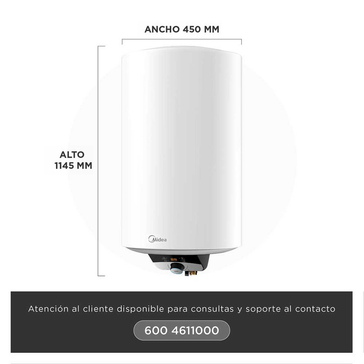 Termo El&eacute;ctrico Midea 150 L MWH150-20EFG(CL)W Blanco