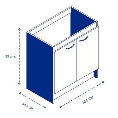 Imagen 2 del producto Mueble de Cocina Base Mobikit Acacia 2 Puertas Blanco