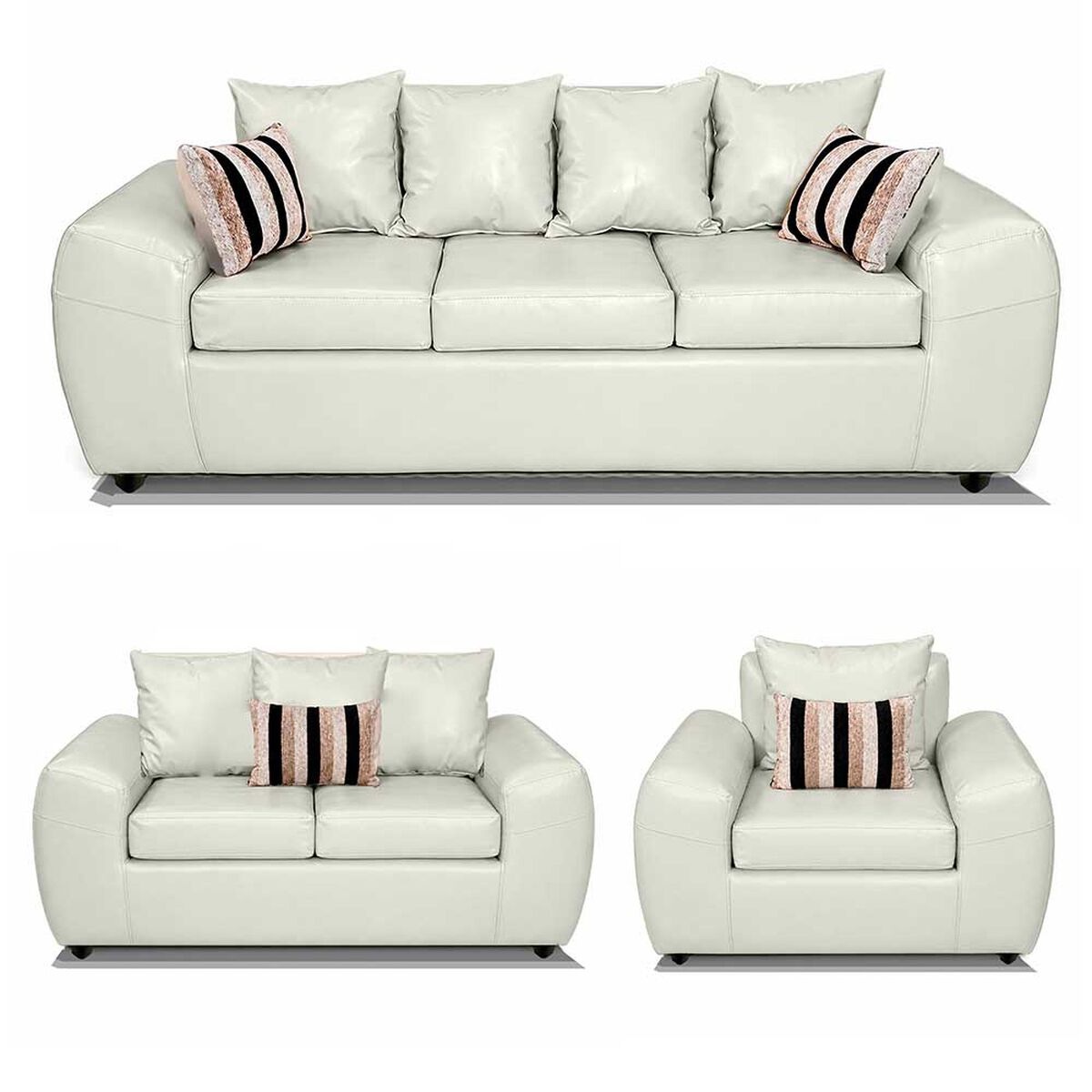 Juego de Living Elegant Detail New Houston 3-2-1 Cuerpos Blanco