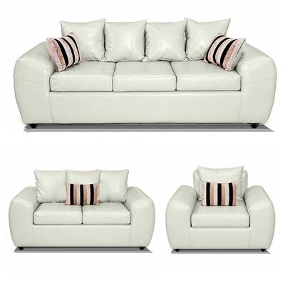 Juego de Living Elegant Detail New Houston 3-2-1 Cuerpos Blanco