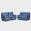 Juego de Living Almore Belén Sofá 2 Cuerpos + Dos Sillones 1 Cuerpo Azul