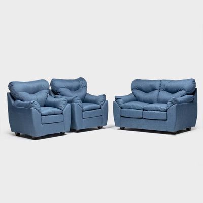 Imagen 1 del producto Juego de Living Almore Belén Sofá 2 Cuerpos + Dos Sillones 1 Cuerpo Azul