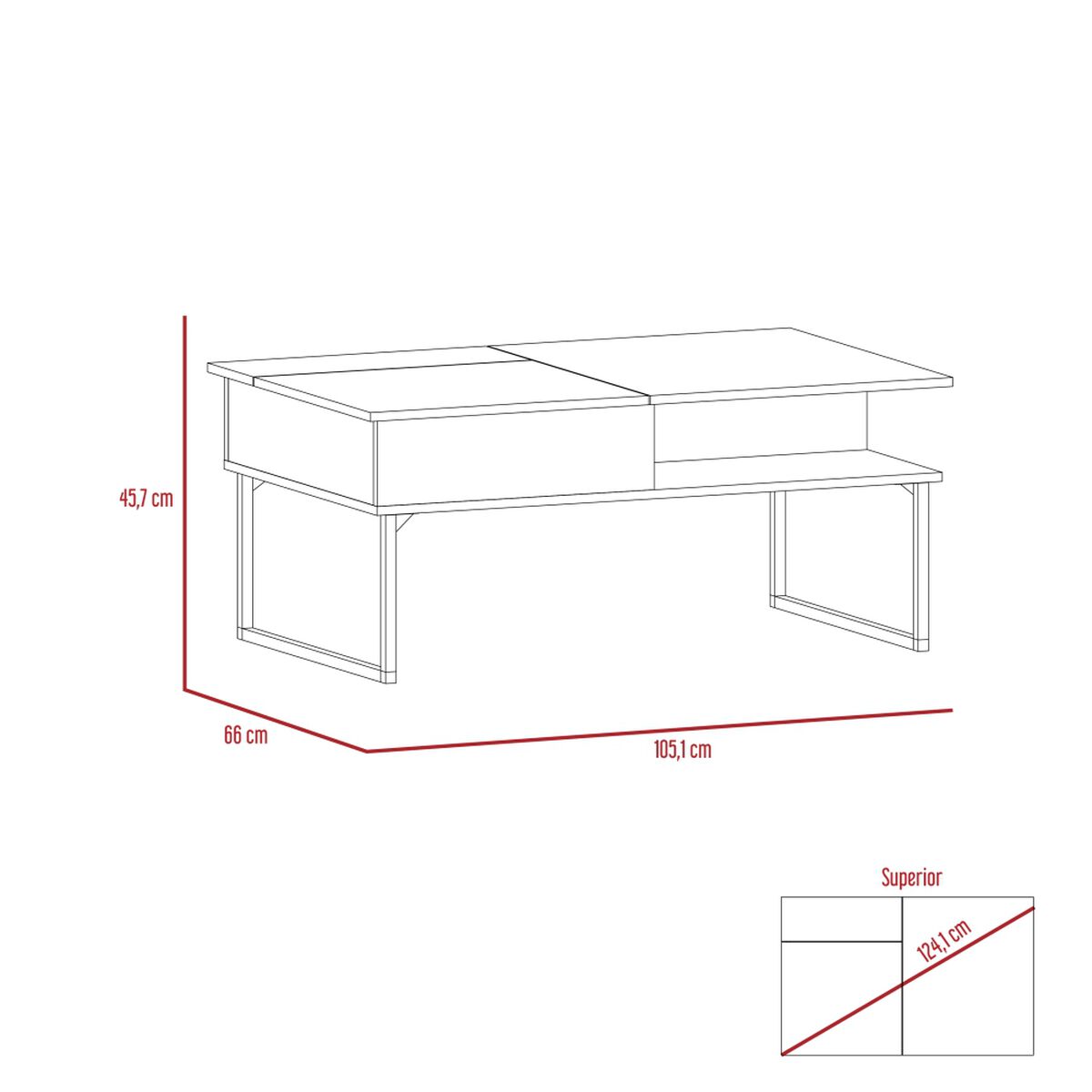 Mesa de Centro TuHome 5G-3 Rovere/Wengue