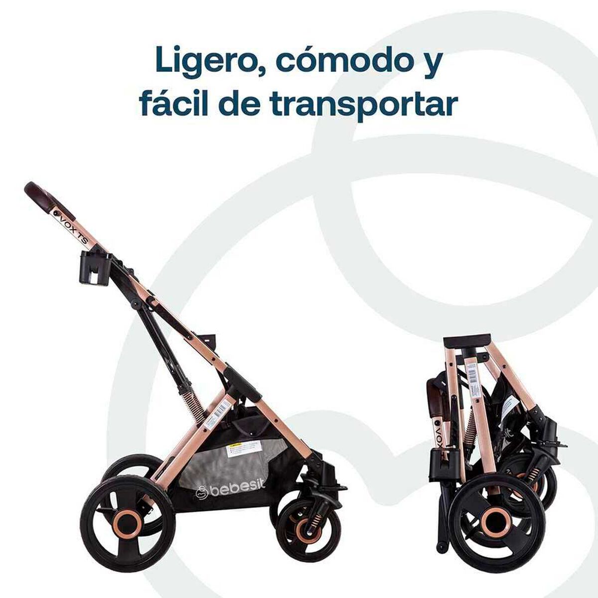 Coche Cuna Paseo Bebe Vox Gris Bebesit