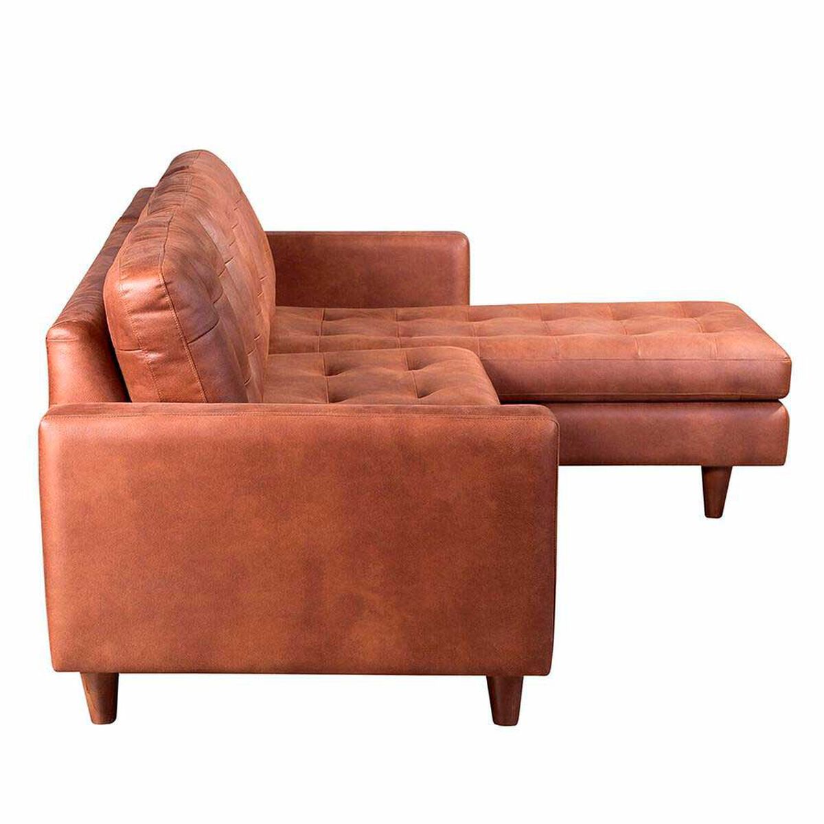 Sof&aacute; Cuero Latam Home N&aacute;poles Chaise Longue 2 Cuerpos Derecho