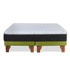 Cama Europea Latam Home Base Dividida Súper King Zen Top Foam Hybrid Velvet Pistacho