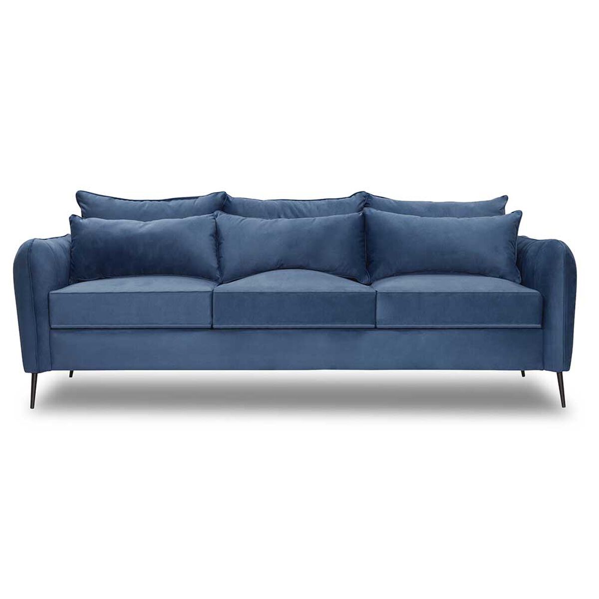 Juego de Living Innovamuebles Italia Felpa Sofá 3 Cuerpos + Sofá 2 Cuerpos Azul