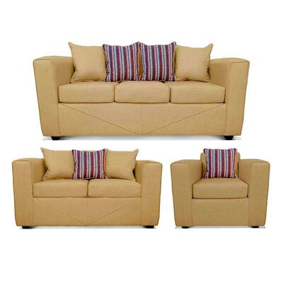 Juego de Living Elegant Detail Santa Fe Sofá 3 Cuerpos + Sofá 2 Cuerpos + Sillón 1 Cuerpo Beige