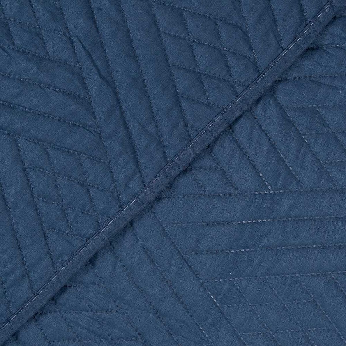 Set Quilt + Juego de Sábanas Mashini King Liso Azul