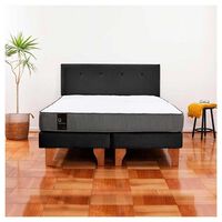 Cama Europea Latam Home Base Dividida 2 Plazas Zen Best Negro + Respaldo