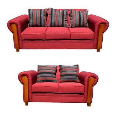 Imagen 1 del producto Juego de Living Almore Acapulco Sofá 3 Cuerpos + Sofá 2 Cuerpos Rojo