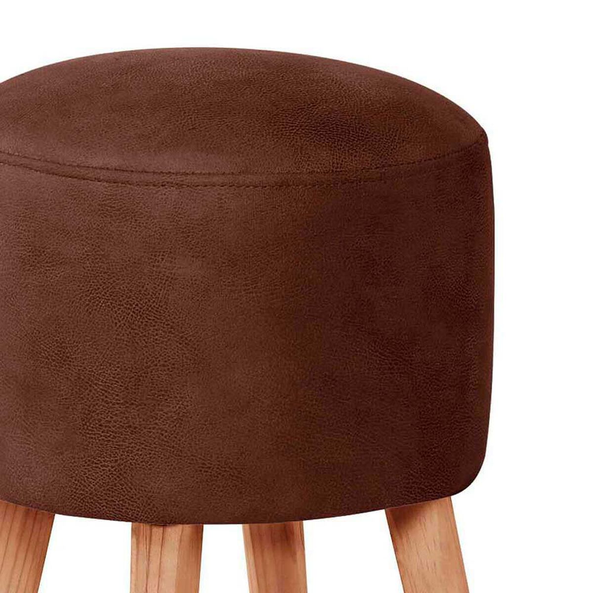 Pouf Vekka Home Nantes Cuero Kentucky Caf&eacute; Moro