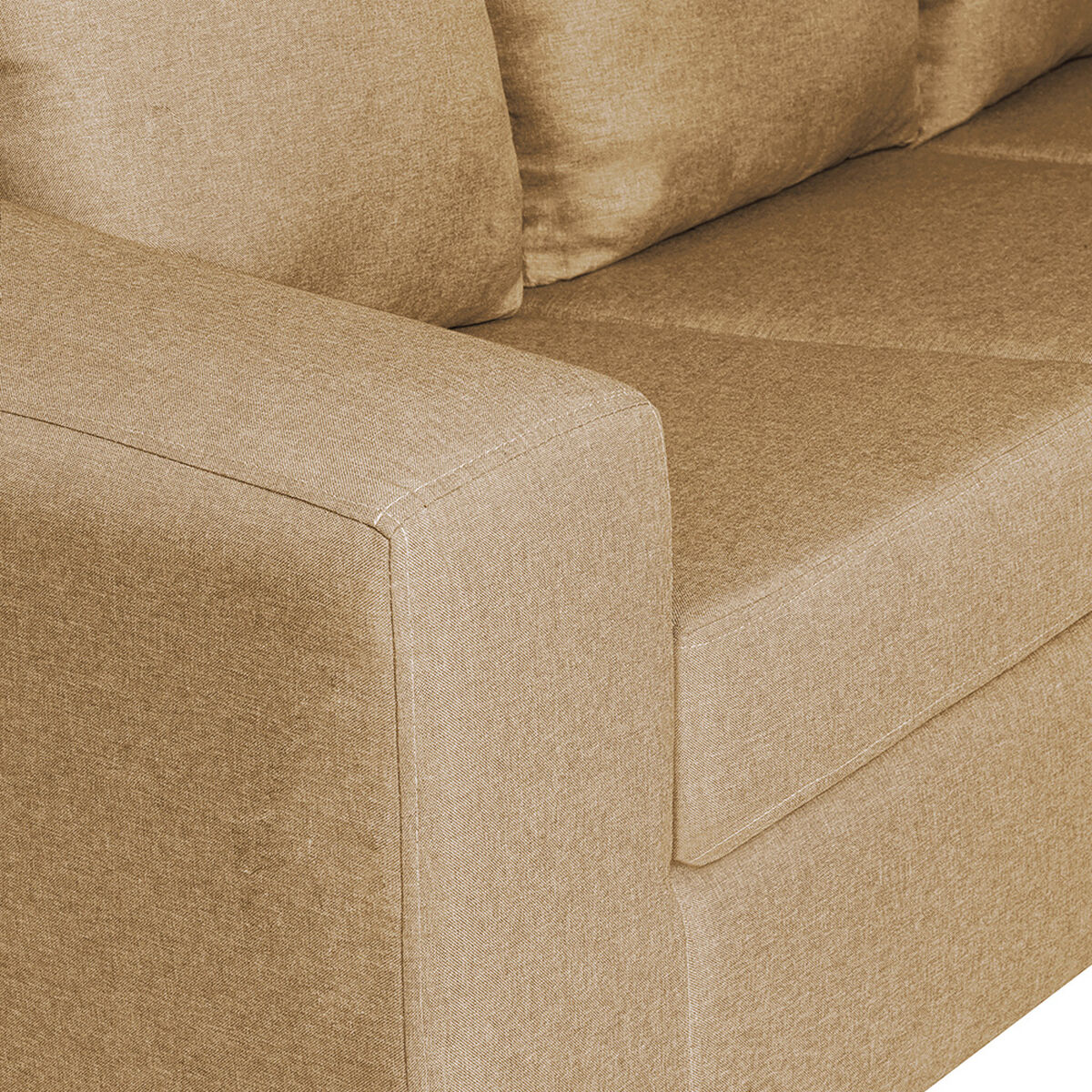 Juego de Living Innovamuebles Kahlo Sofá 2 Cuerpos + Dos Pouf 1 Cuerpo Oro