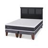 Cama Europea CIC Base Dividida 2 Plazas Ortopedic + Respaldo Torino Negro