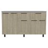 Mueble de Cocina Inferior TuHome Hasselt 2 Puertas 2 Cajones Gris Rovere