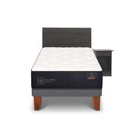 Cama Europea CIC Base Normal 1,5 Plazas Premium + Respaldo + Velador Villarrica