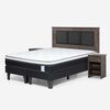 Combo Cama Europea Rosen King New Style 6 BD + Respaldo y Veladores Rachel