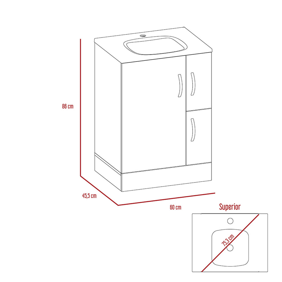 Mueble de Baño + Espejo TuHome Vanguard