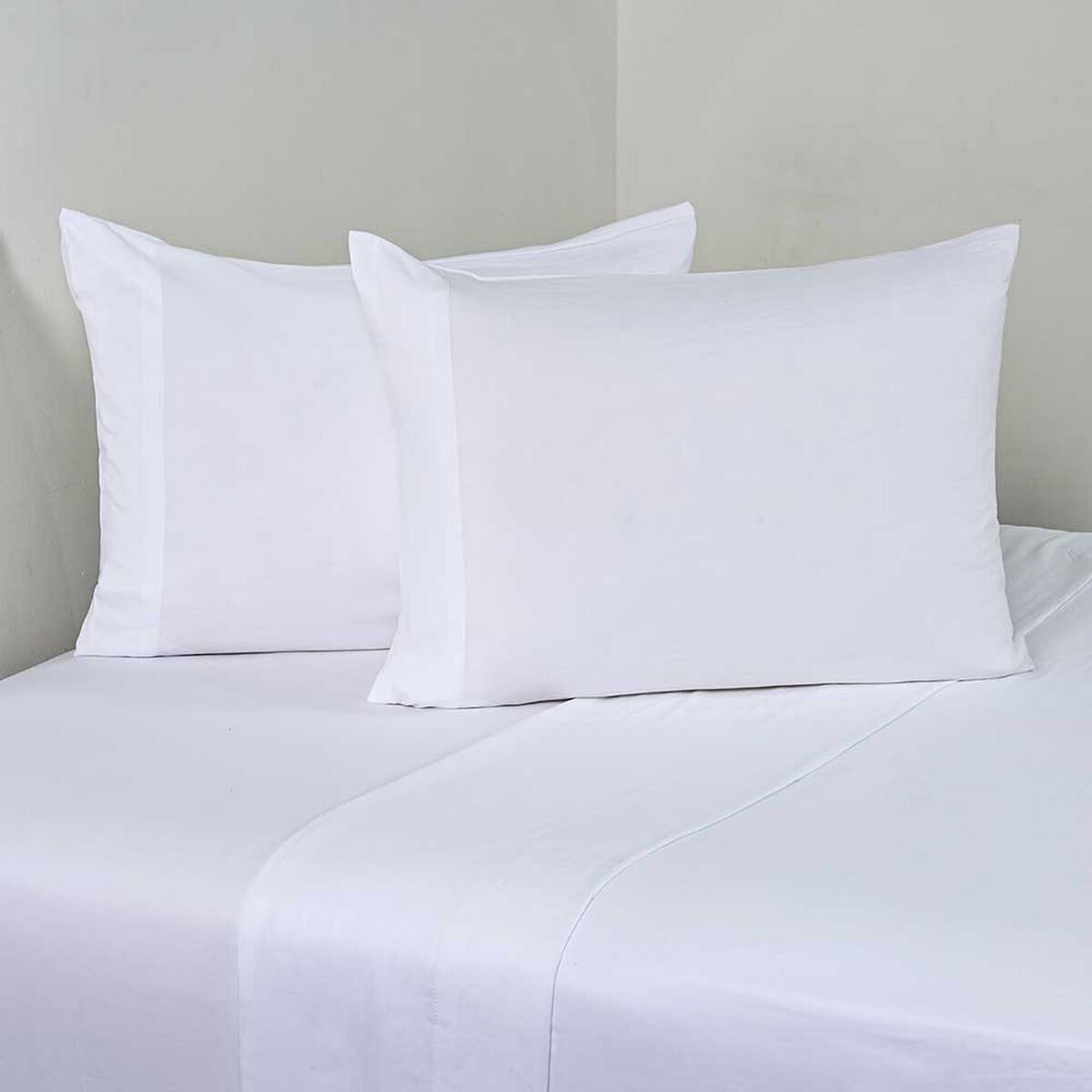 Juego de S&aacute;banas American Family King Liso Prewash Blanco