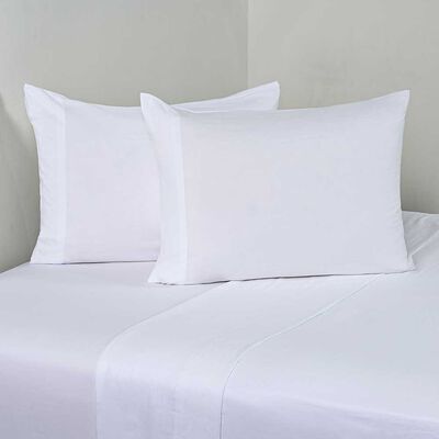 Juego de Sábanas American Family King Liso Prewash Blanco