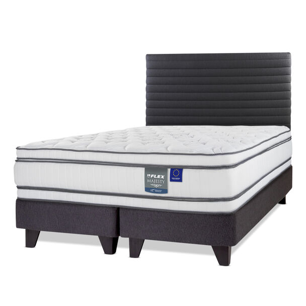 Cama Europea Flex 2 Plazas Majesty + 1 Respaldo