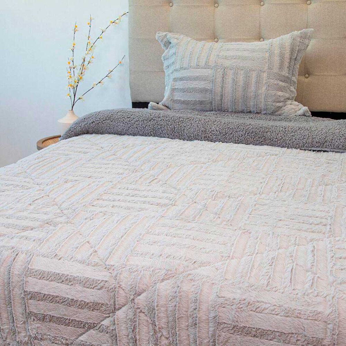 Cubrecama Doral 1,5 Plazas Gris Senses