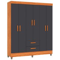 Closet Di Poretti Design Lite 6 Puertas 2 Cajones Café Gris