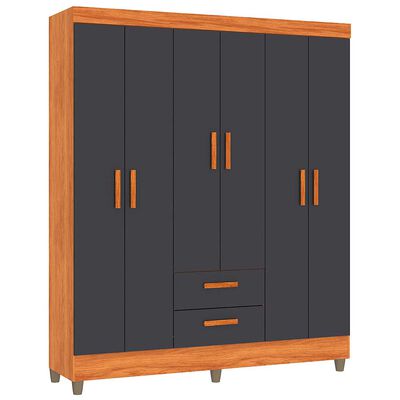 Imagen 1 del producto Closet Di Poretti Design Lite 6 Puertas 2 Cajones Café Gris