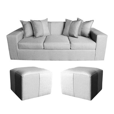 Imagen 1 del producto Sofa + 2 Pouff A&M Home Maxi Gris