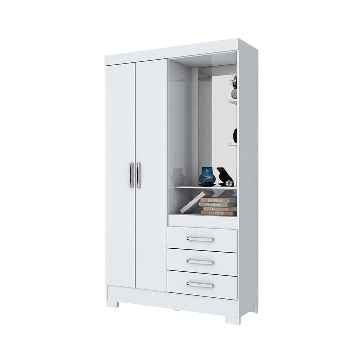Clóset Home Mobili Titan 2 Puertas 3 Cajones Blanco Rosa