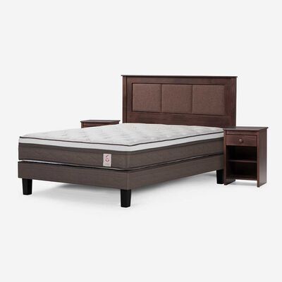 Imagen 1 del producto Cama Europea Rosen 2 Plazas New Style 6 + Respaldo+ 2 Veladores Rachel