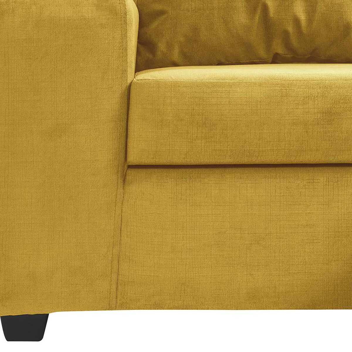 Juego de Living Innovamuebles Kahlo Sofá 3 Cuerpos + Dos Pouf 1 Cuerpo Mostaza