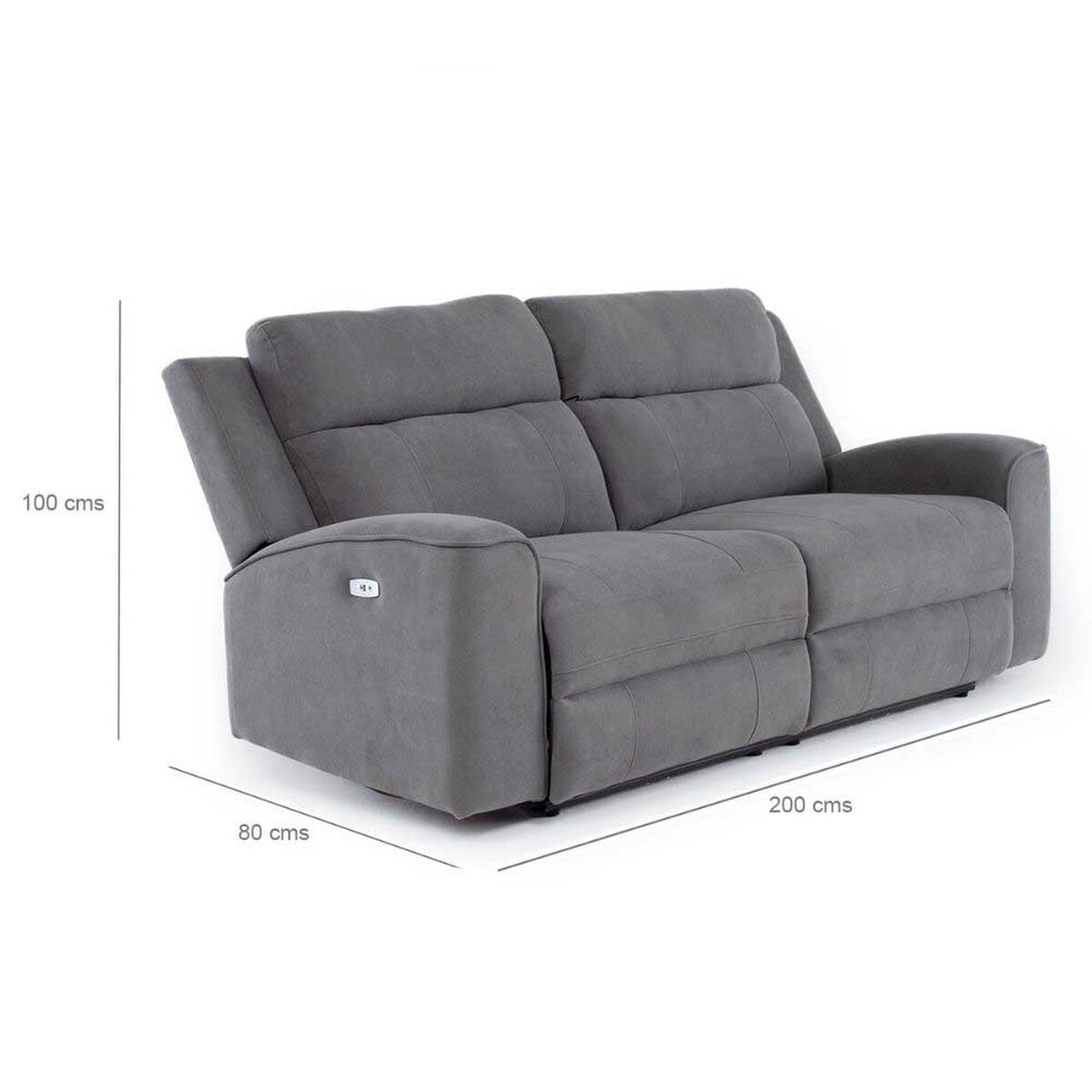 Sofá Reclinable Eléctrico Daniels SETKM807RLS 5 Cuerpos Gris