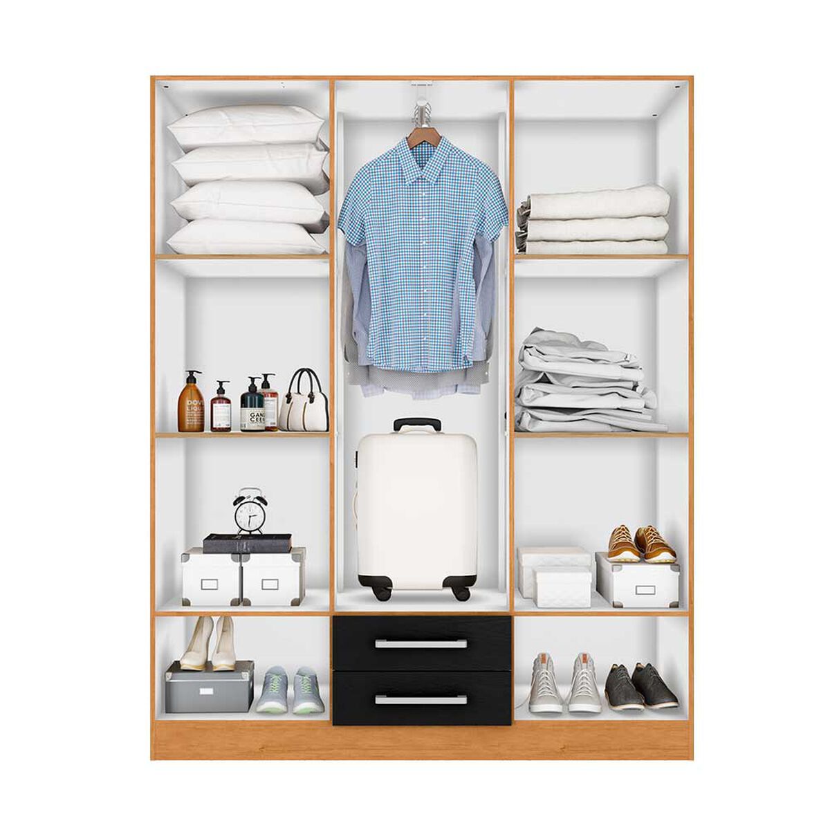 Clóset Casanova 6 Puertas 2 Cajones Negro