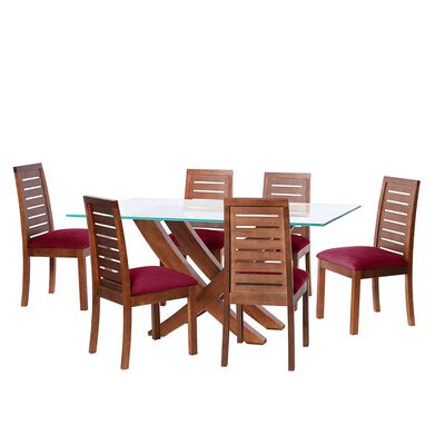 Juego de Comedor Latam Home Alicante 6 Sillas Burdeo