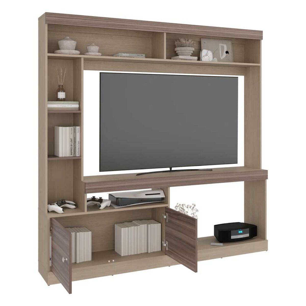 Estante TV Tuhome Classic Color Hasta 65" Avellana y Cartagena