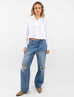 Imagen 2 del producto Blusa Crop Manga Largas Mujer Icono Blanco, Burdeo, Cafe, Negro