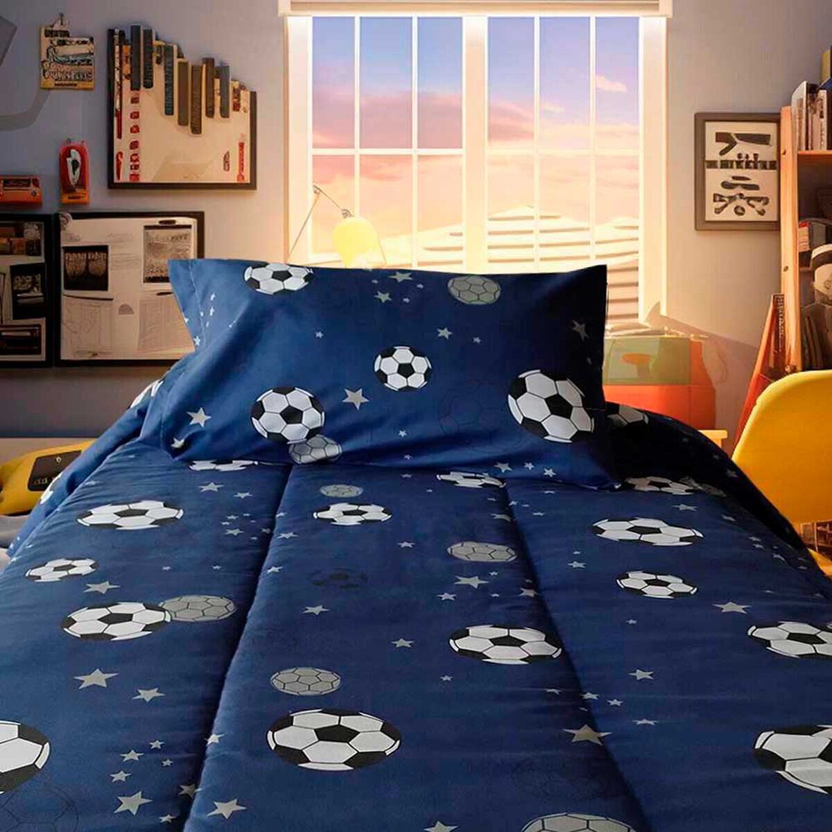 Plum&oacute;n Illusions 1,5 plazas Infantil Ball Azul