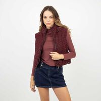 Parka Sin Mangas Mujer Soviet Burdeo, Negro