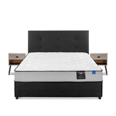 Imagen 2 del producto Cama Americana Flex Base Dividida 2 Plazas Star + Respaldo Royal + 2 Veladores Rock