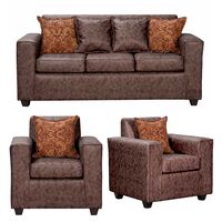 Juego de Living Black Factory Ezeiza Sofá 3 Cuerpos + Dos Sillones 1 Cuerpo Chocolate